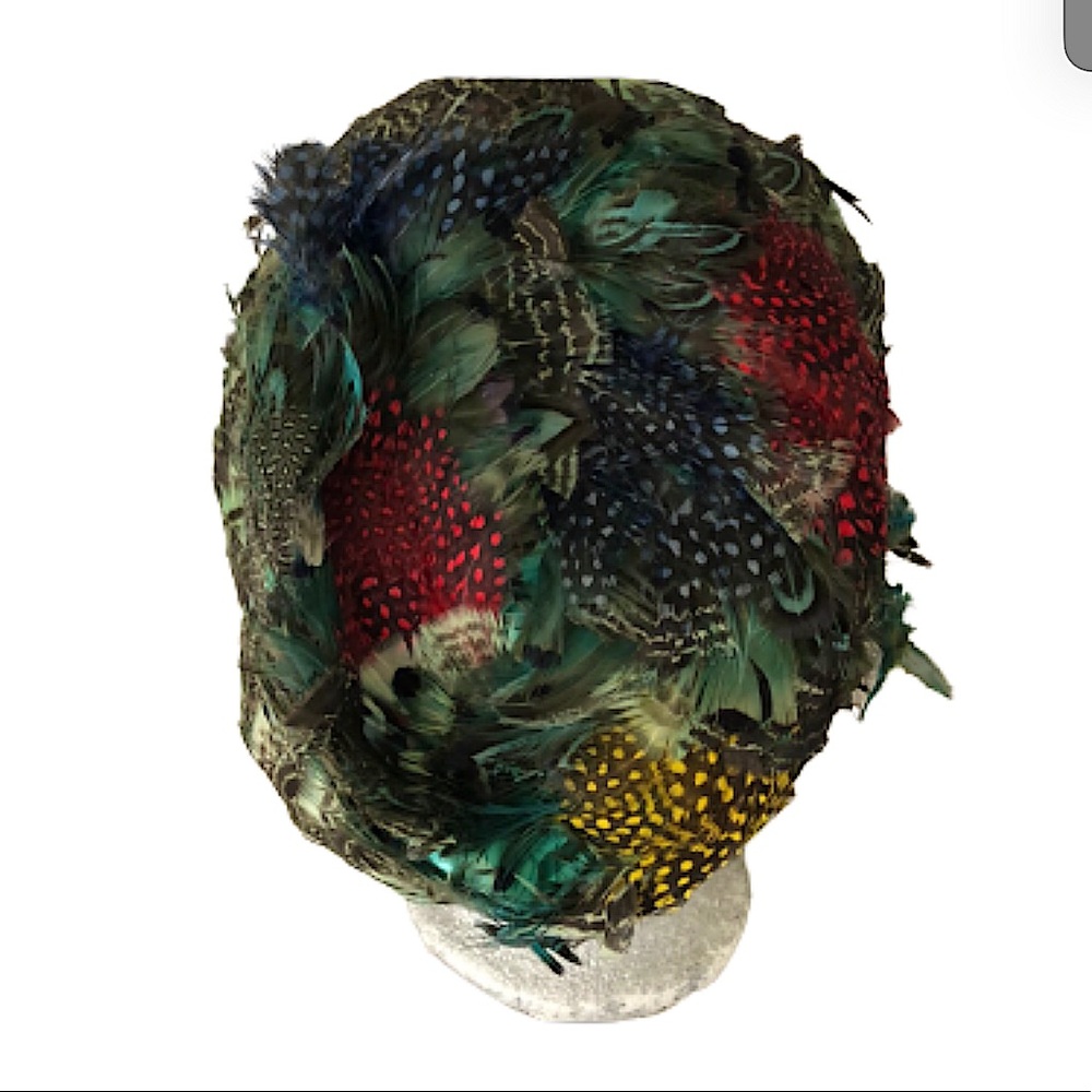VTG Feathered Hat Amazing condition 50s/60s - Picture 5 of 10